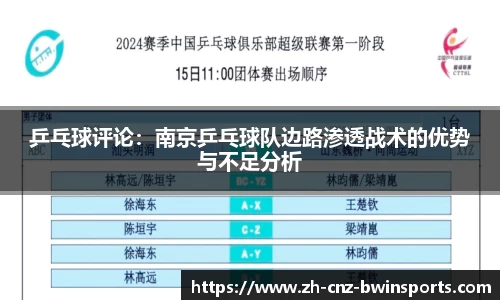 乒乓球评论：南京乒乓球队边路渗透战术的优势与不足分析